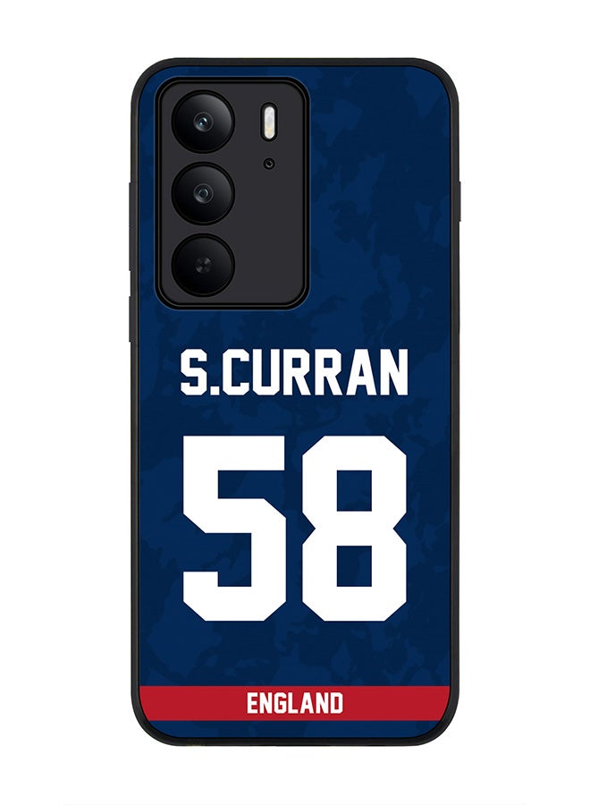 For Realme C75x / C75 4G Case,Slim fit Camera Protection, Shockproof Thin Phone cover  - England Sam Curran, Jersey No 58